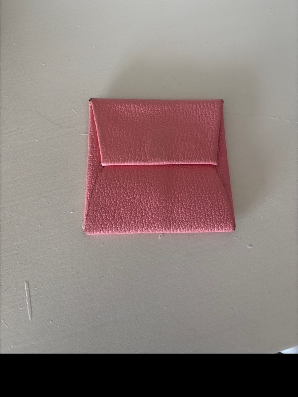 Hermes Pink Leather Envelope Card Holder
